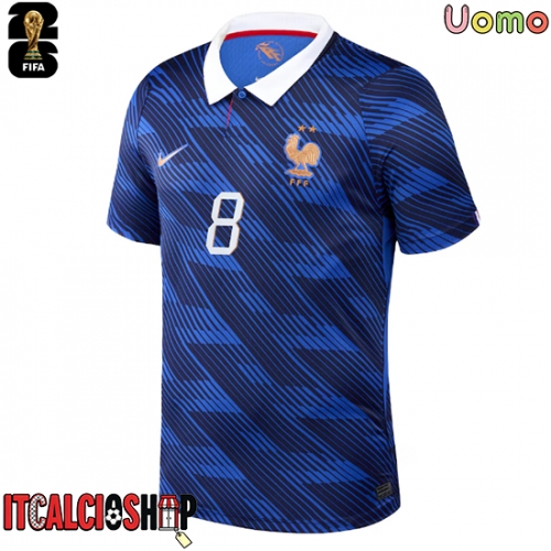Francia Aurelien Tchouameni #8 Prima Maglia Mondiali 2026 Manica Corta